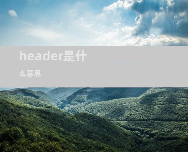 header是什么意思