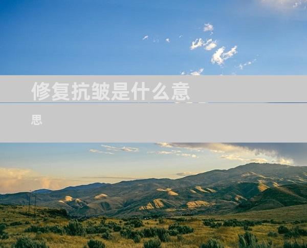 修复抗皱是什么意思
