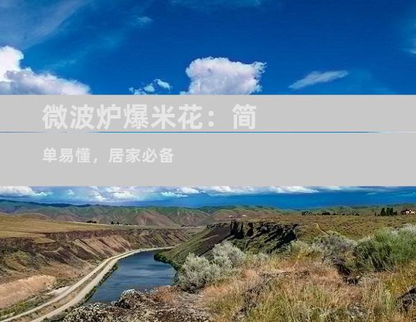 微波炉爆米花：简单易懂，居家必备