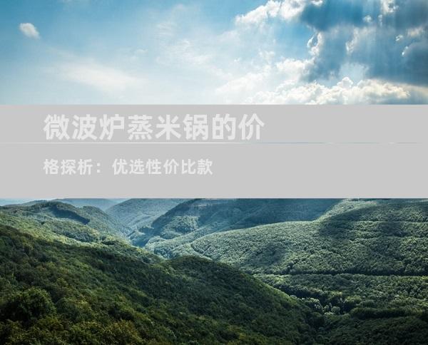 微波炉蒸米锅的价格探析：优选性价比款