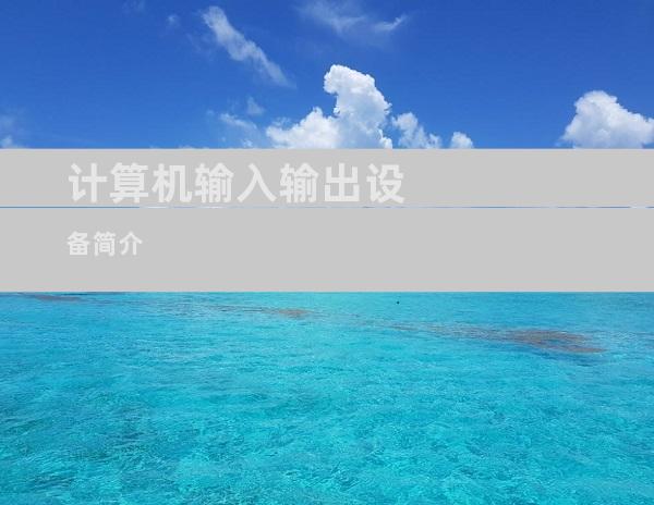 计算机输入输出设备简介