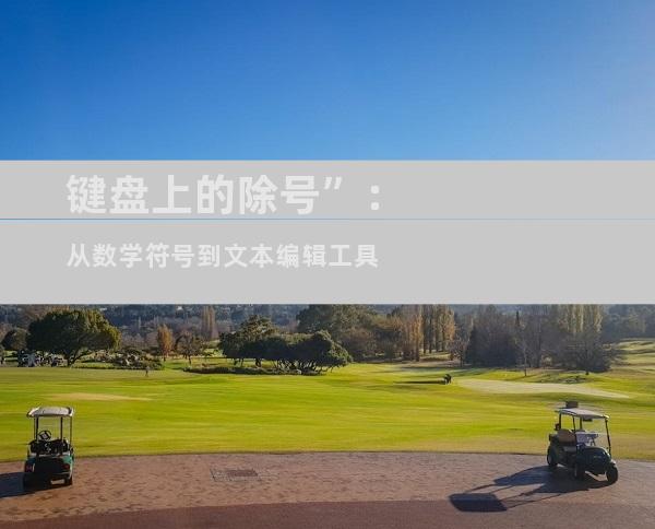 键盘上的除号”：从数学符号到文本编辑工具